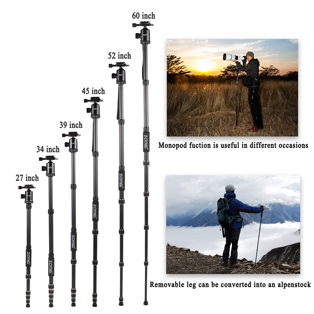 ZOMEi Z669C Ultra Travel Tripod with Twist Locks - Enough Compact