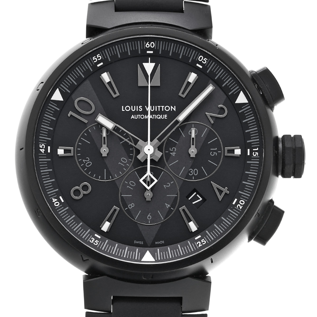 ルイ ヴィトン タンブール オールブラック クロノグラフ Q1A62Z マット