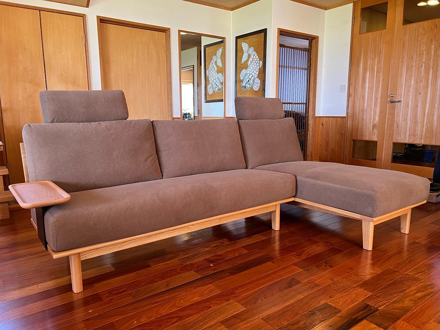 天然木のカウチソファ』（ナガノインテリア） | 天然木家具 納入実例