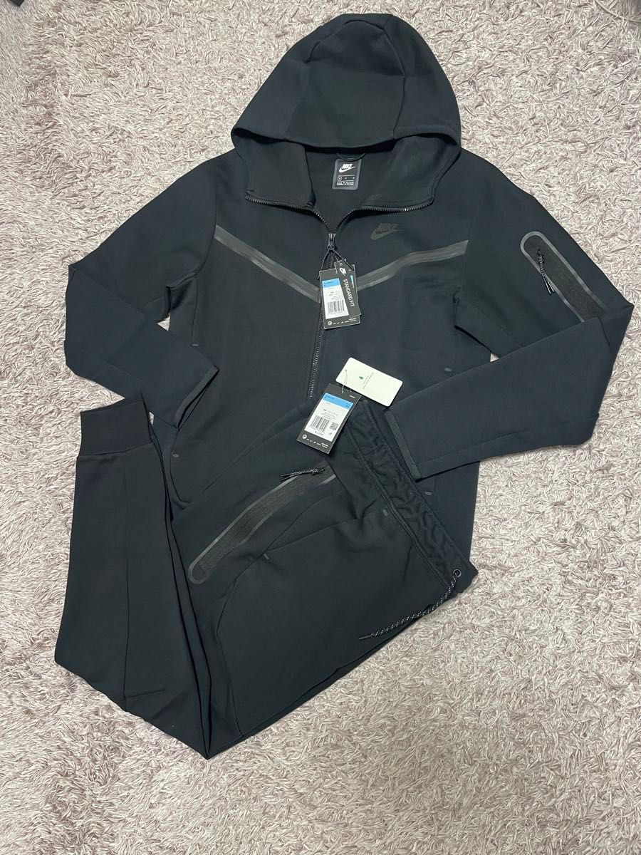 廃盤 黒タグ ナイキ メンズM テックフリース セットアップ 黒 ブラック
