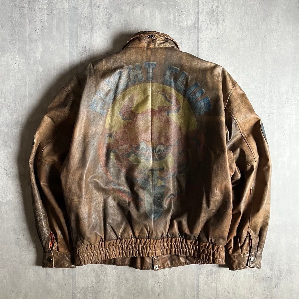 90s vintage】A-2 フライトジャケット バックプリント 短丈 古着