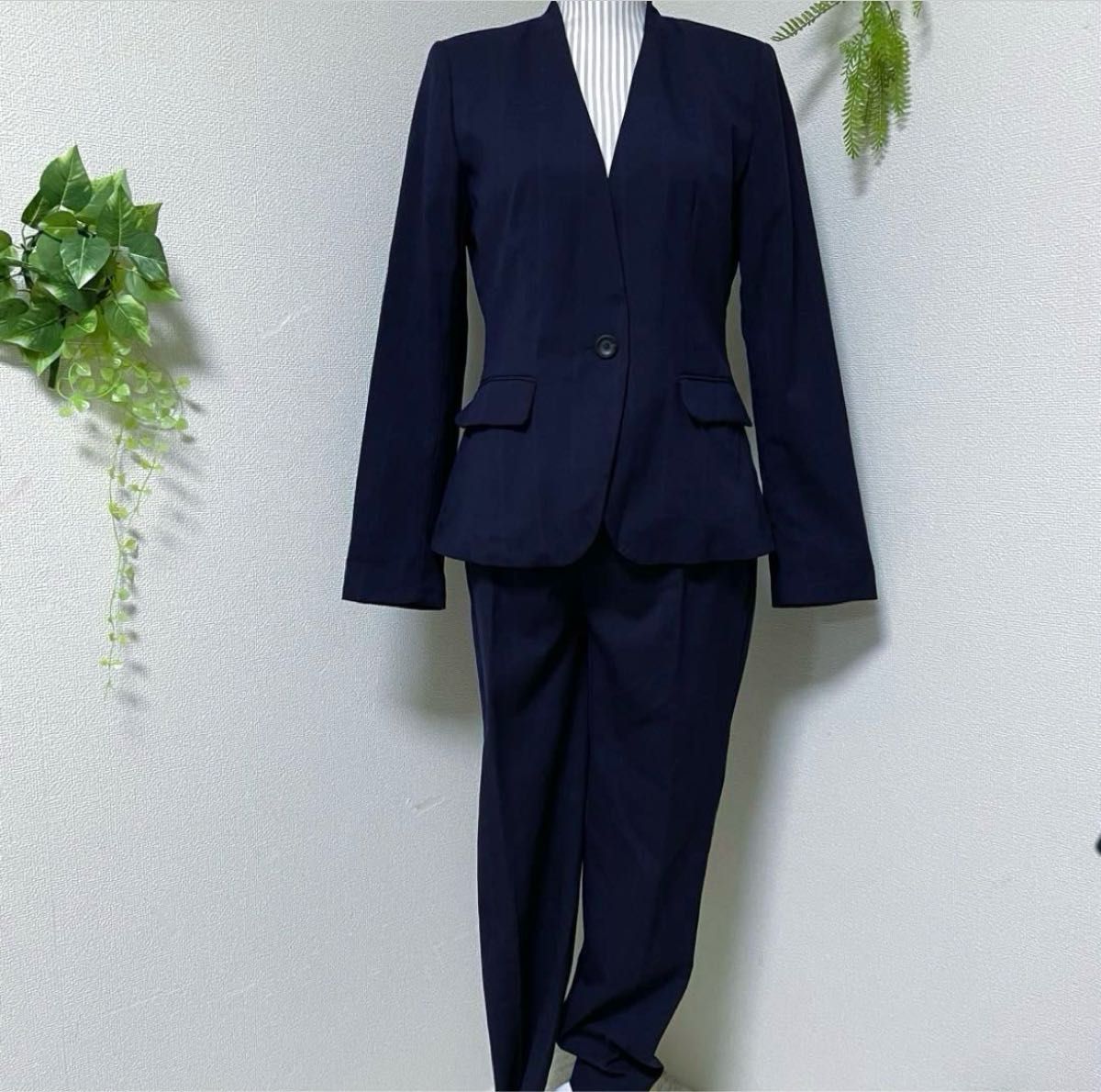 新品未使用 ZARA ザラ 【L M】ノーカラージャケット パンツスーツ