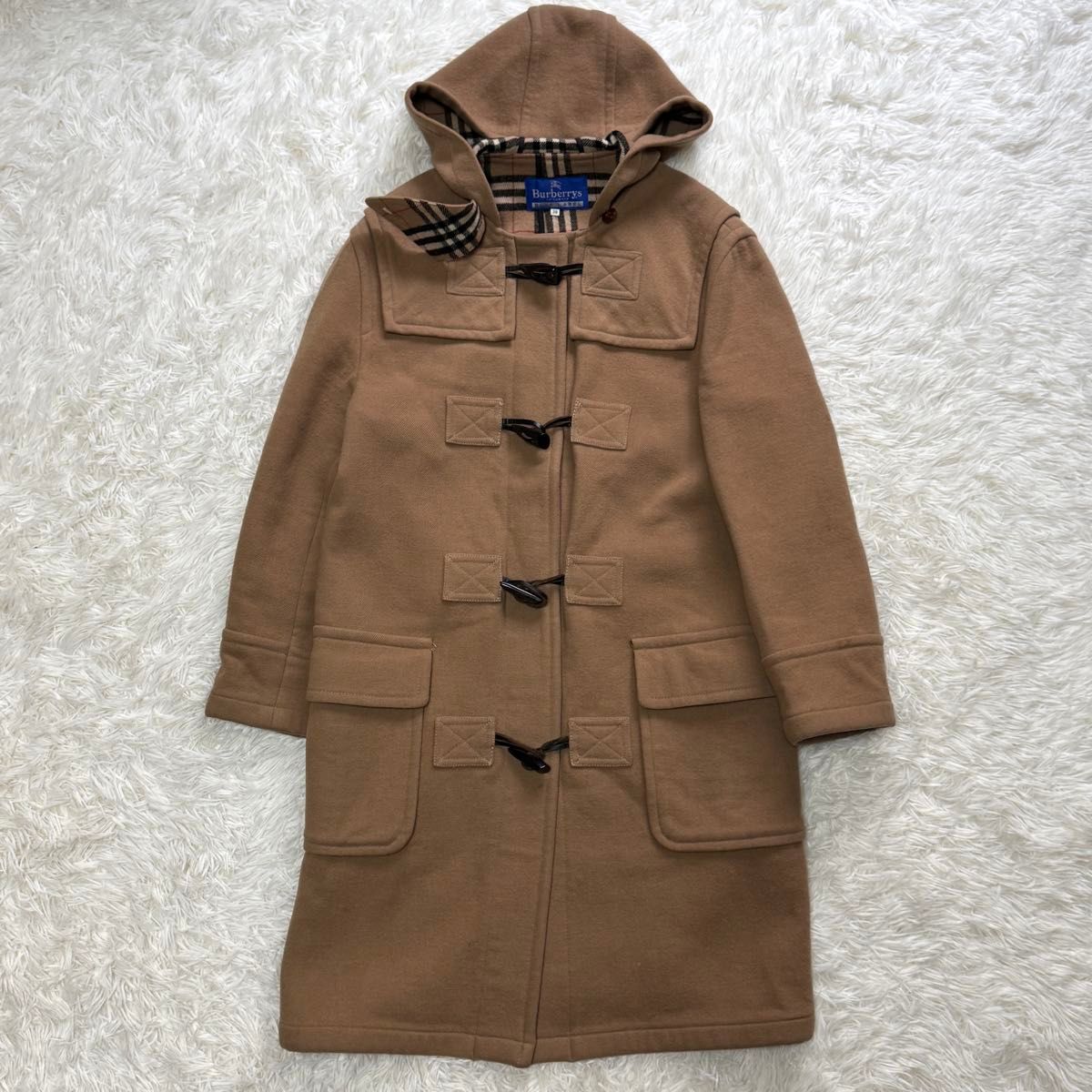 バーバリー ブルーレーベル ロングダッフルコート ノバチェック