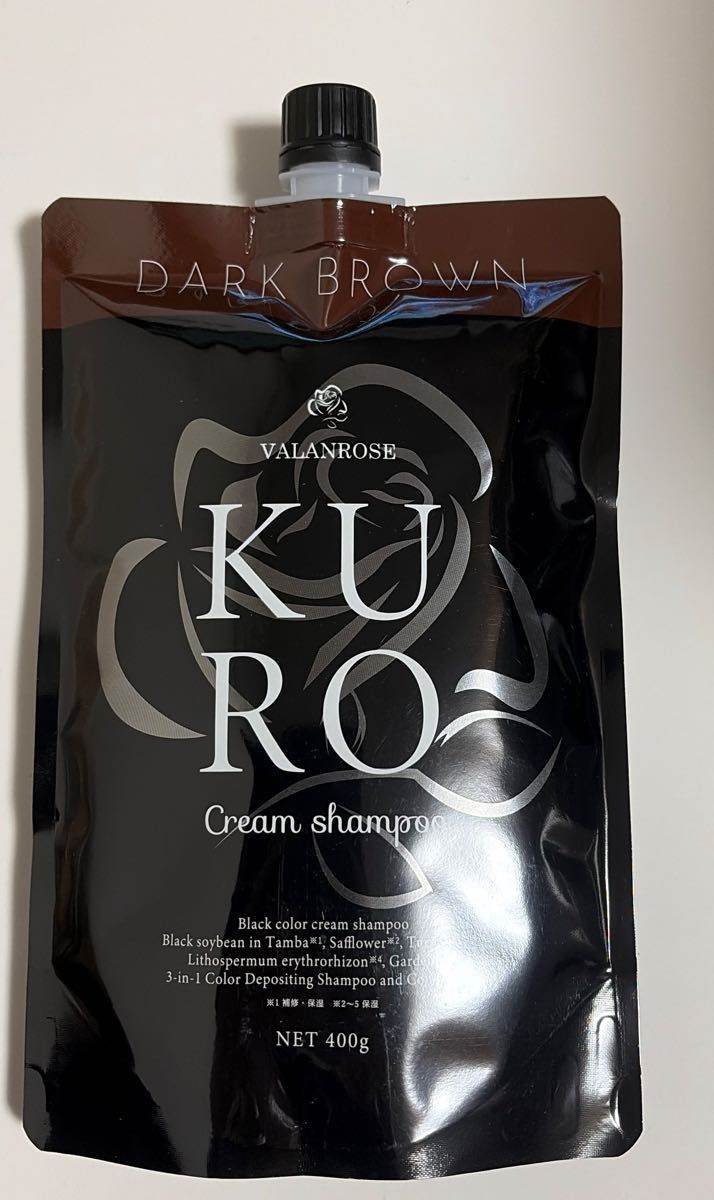 KUROクリームシャンプー ダークブラウン 400g 白髪染めシャンプー