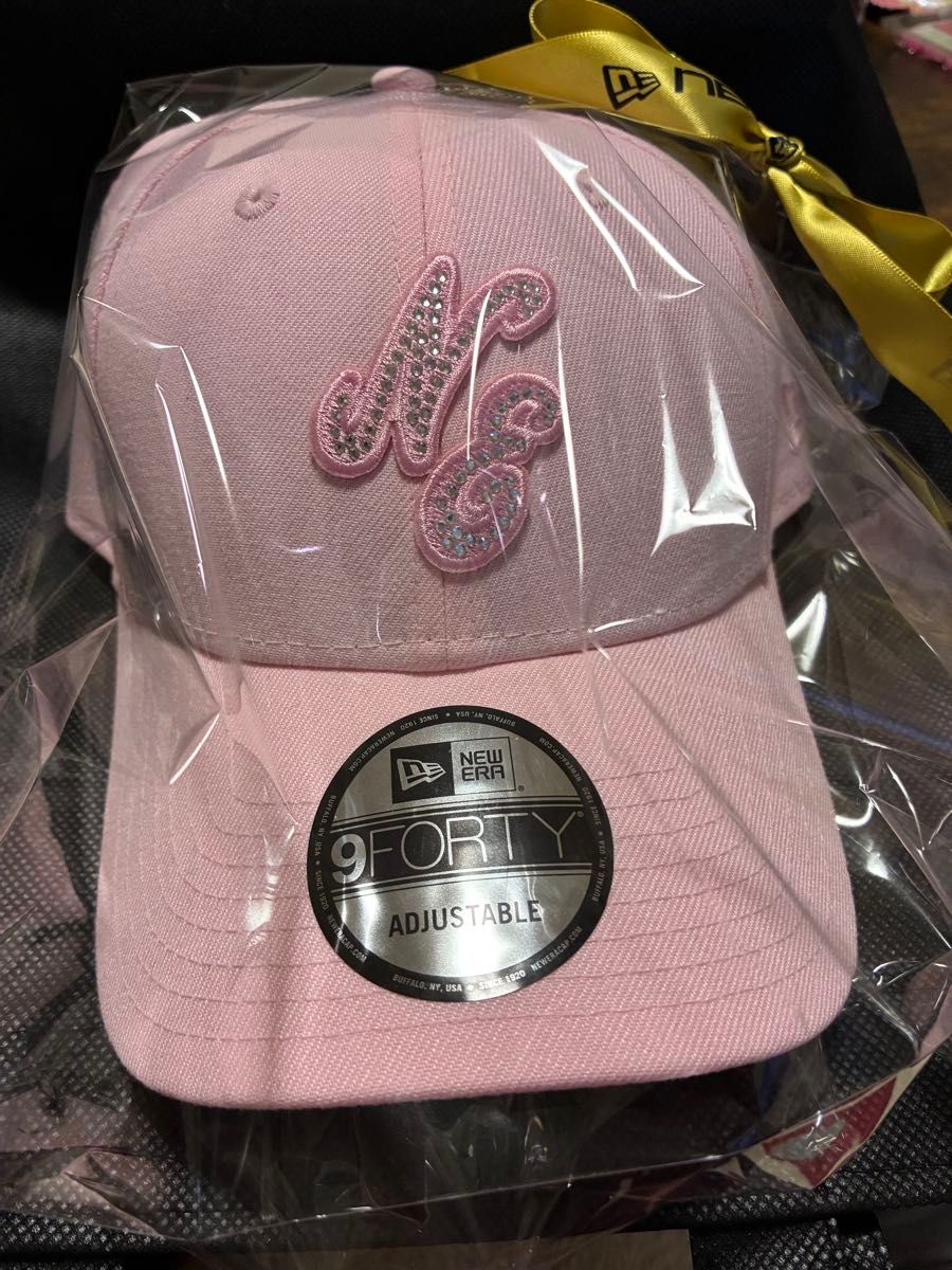 NEW ERA 9FORTY ピンク ラインストーン キャップ 