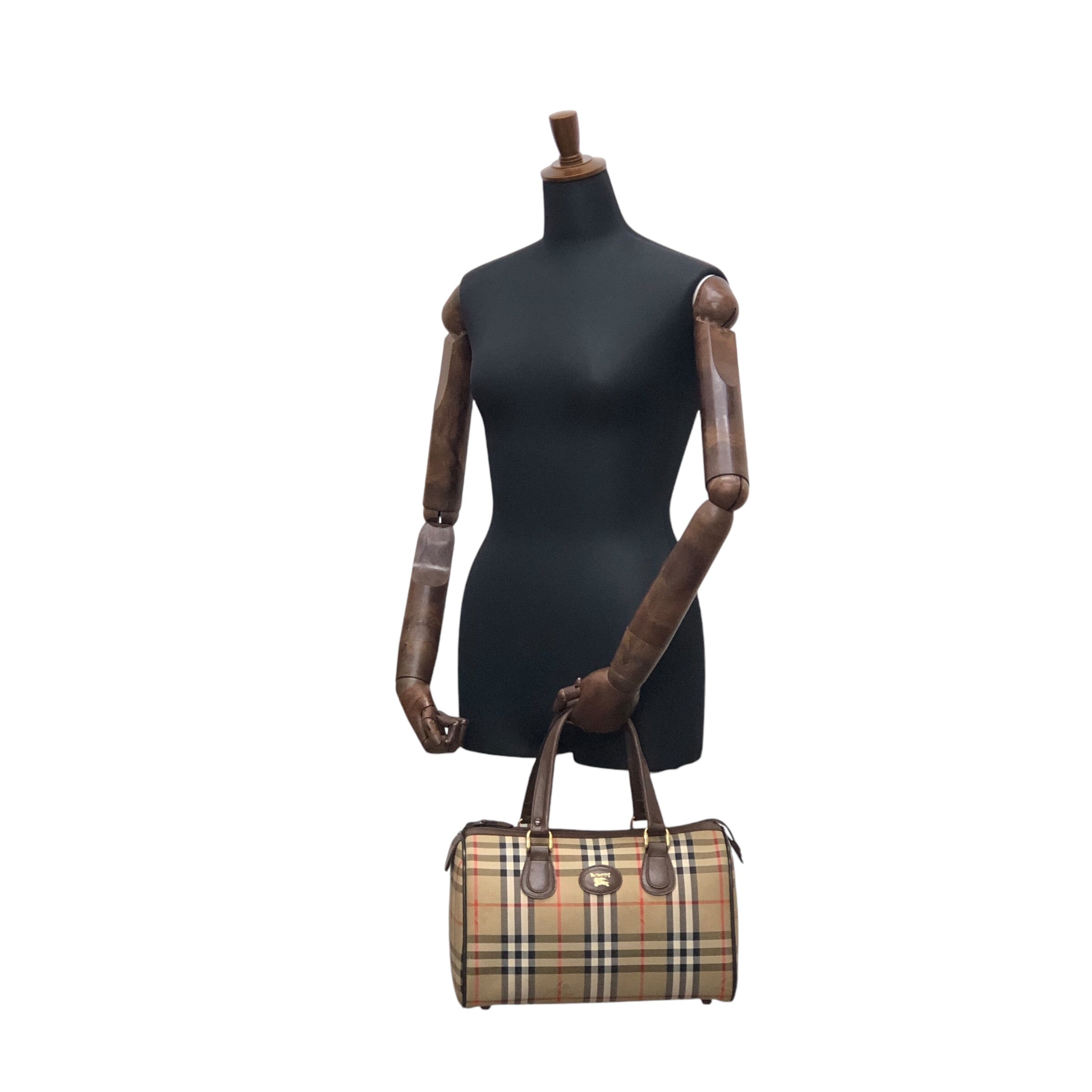 BURBERRY バーバリー ハンドバッグ ベージュ ロゴ キャンバス