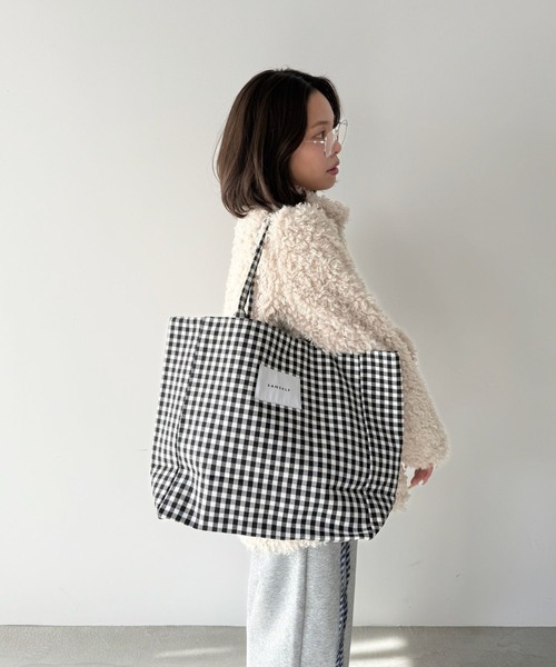 SANSeLF】ビッグギンガムチェックトートバッグ saa25a148（トート