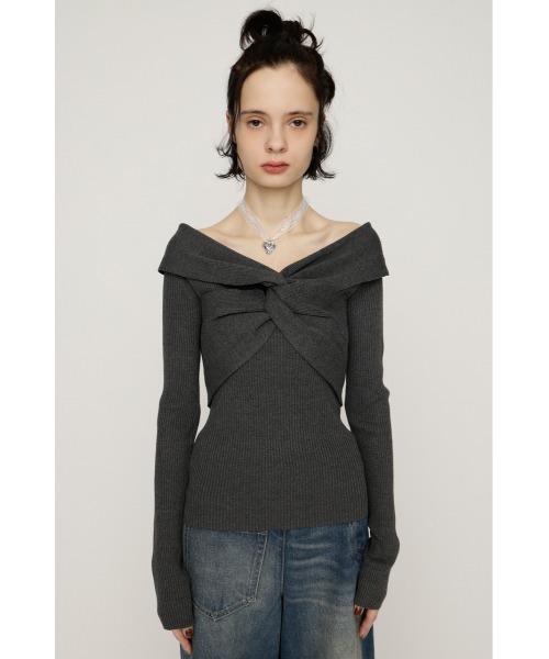 TWIST RIBBON KNIT TOPS ツイストリボン ニット トップス 秋服 冬服