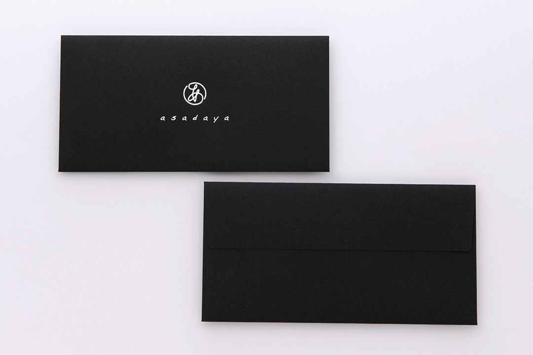 黒封筒《洋6カマス封筒》 / 箔押し専門店 あさだ屋