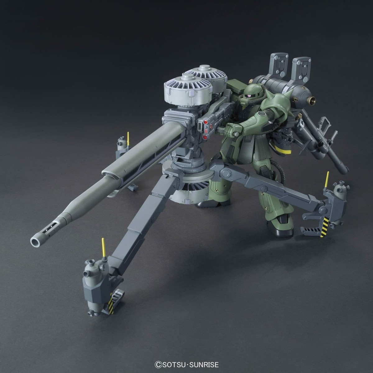 BANDAI HG 1/144 Model Kit Mass production type Zaku + big gun from