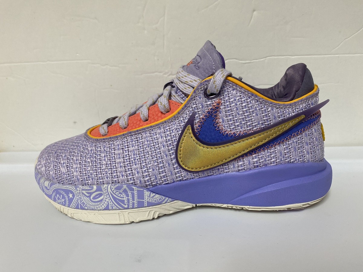 Nike LeBron 20 XX Violet Frost Purple Gold Shoes DJ5423- Boy's
