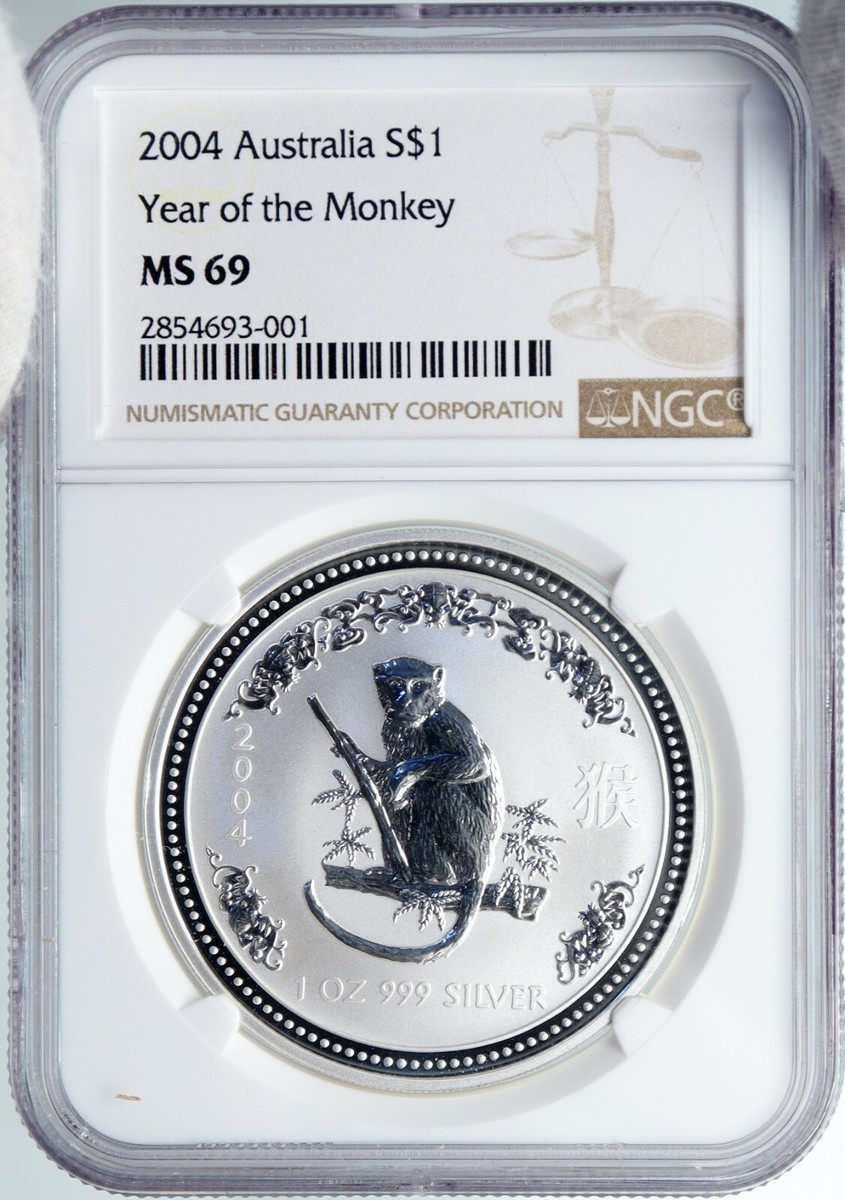 2004 AUSTRALIA Elizabeth II Chinese Zodiac Year of Monkey Silver