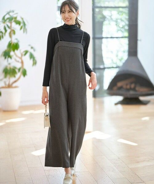 セール】 【洗える】起毛ストライプ ロンパース （サロペット