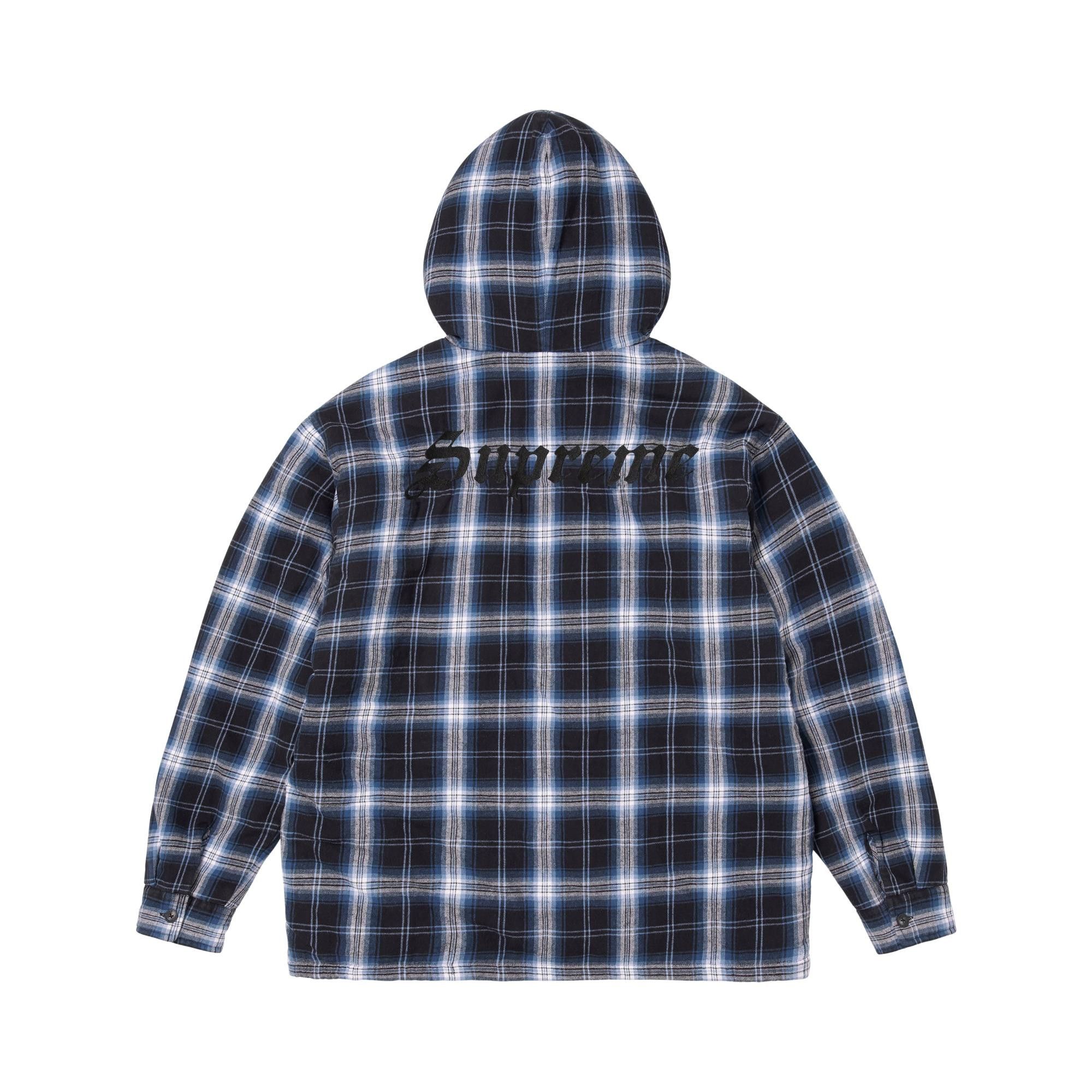 Buy Supreme Lined Zip Up Hooded Flannel Shirt 'Black' - FW25S6
