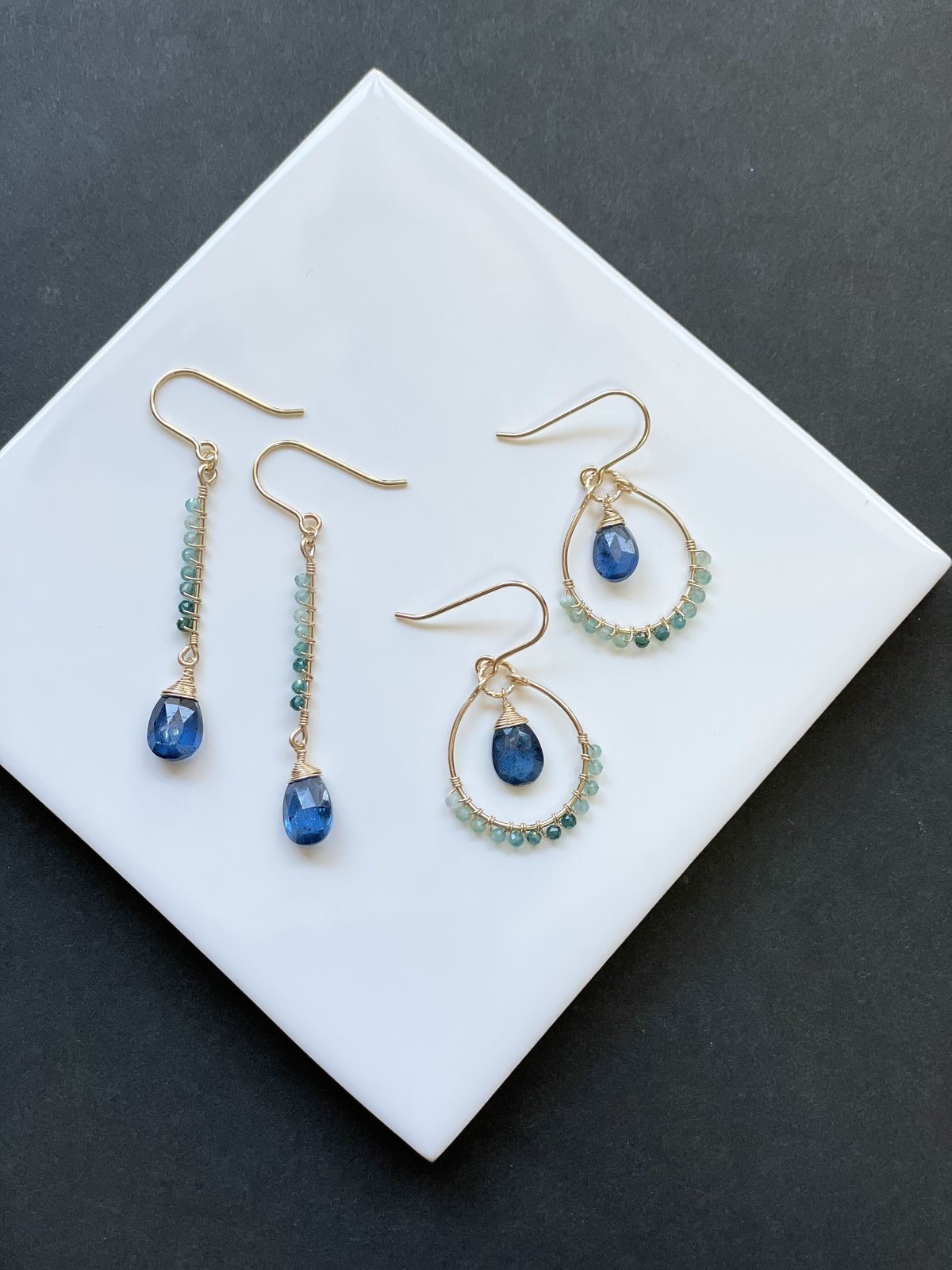 グランディディエライト×カイヤナイトピアス | Valo jewel