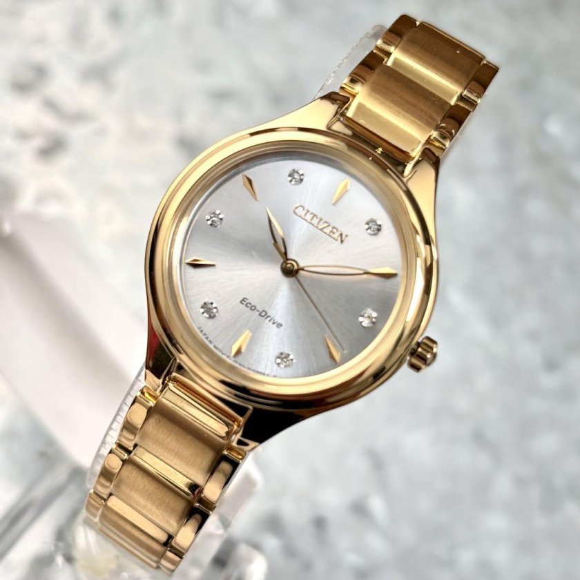 CITIZEN レディース腕時計 ソーラー人気 新品 ゴールド ダイヤモンド