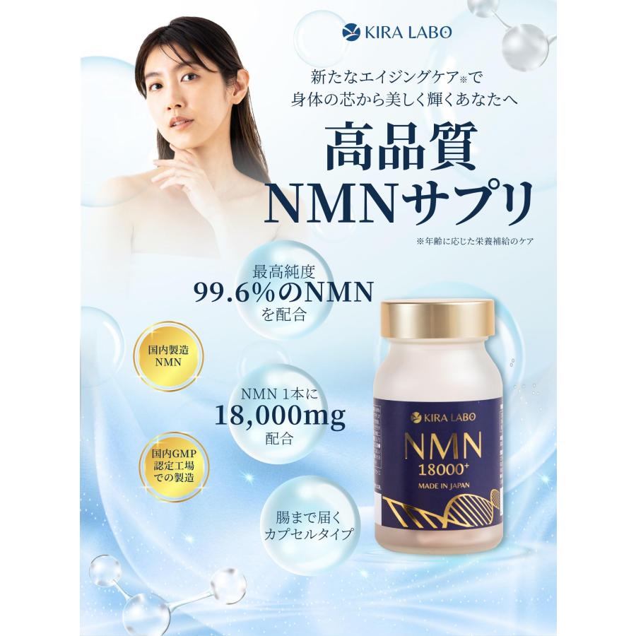 KIRA LABO NMN18000+ 90粒 2本セット : 健康な髪ドットコム - 通販