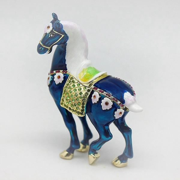 クリスタル合金製動物 馬 置物 風水グッズ トリンケットボックス