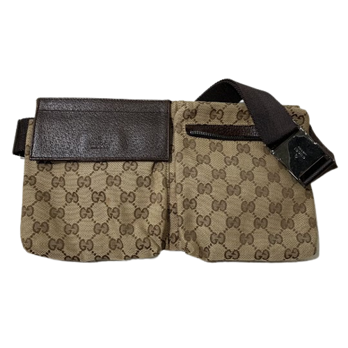 GUCCI グッチ ウエストポーチ バッグ GGキャンバス 28566ベージュの