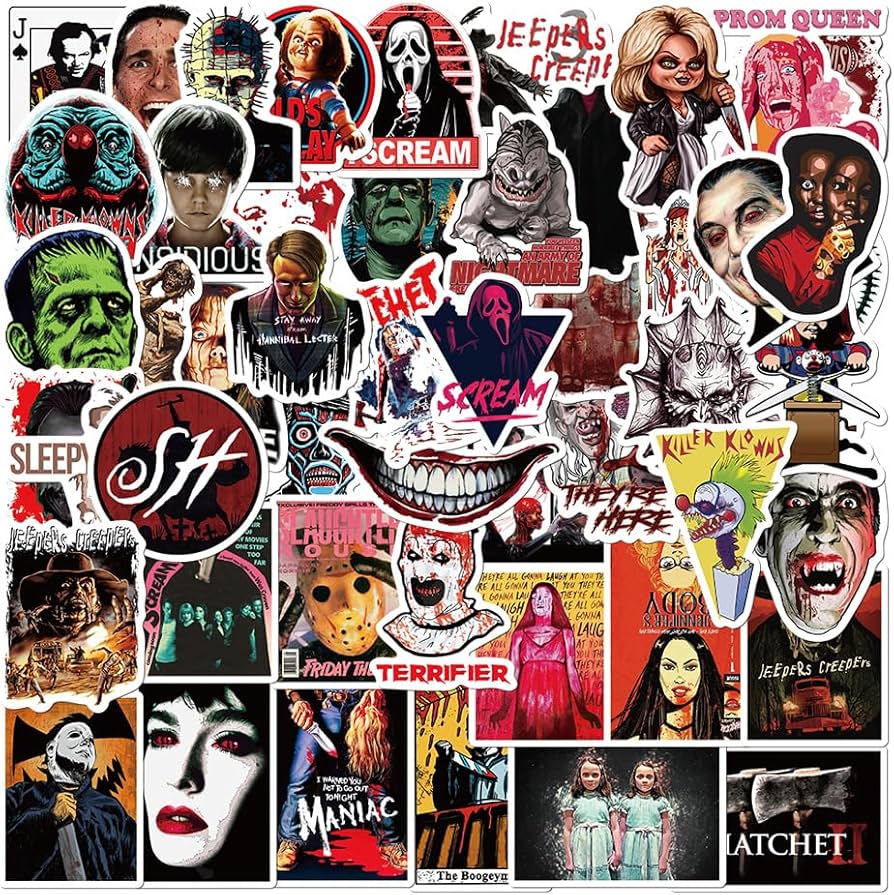 Amazon.co.jp: ホラー映画 ステッカー 50枚セット Ver.1 PVC 防水