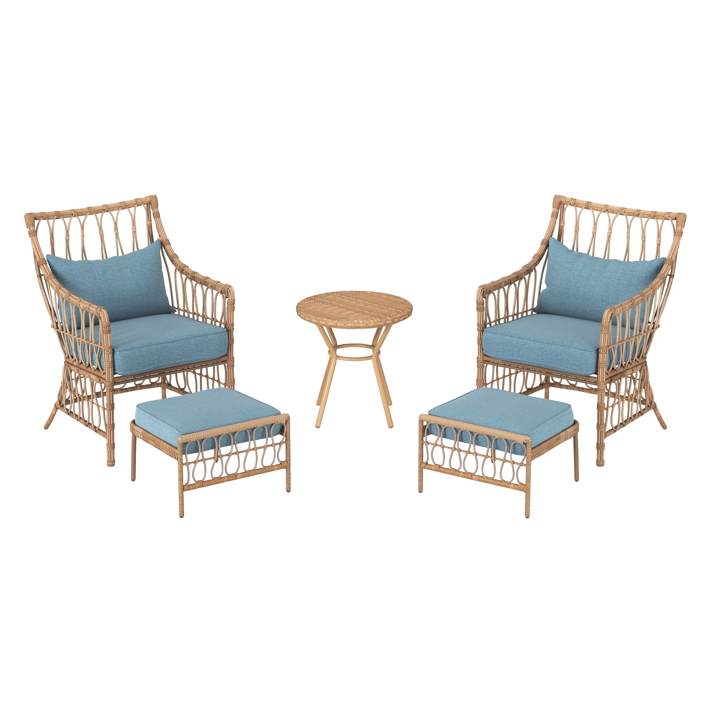 Style Selections Lilywood 5-Piece Woven Patio Conversation Set