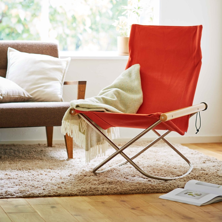 ニーチェア エックス ロッキング (木部ダークブラウン シートレンガ