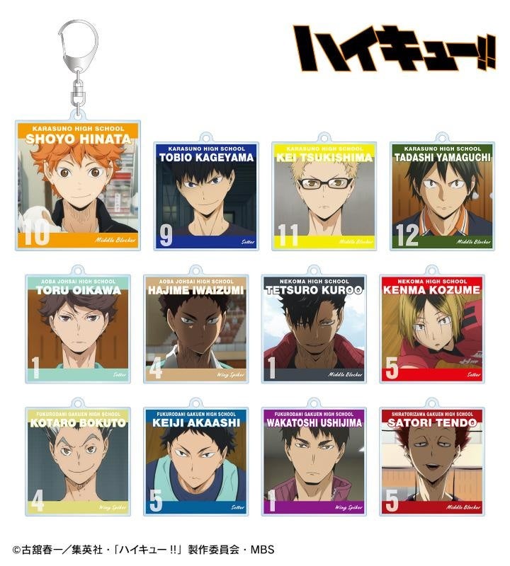 アニメ「ハイキュー!!」のトレーディング場面写アクリルキーホルダー