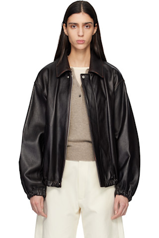 ssstein: Black Sheep Leather Zip Short Jacket | SSENSE Canada