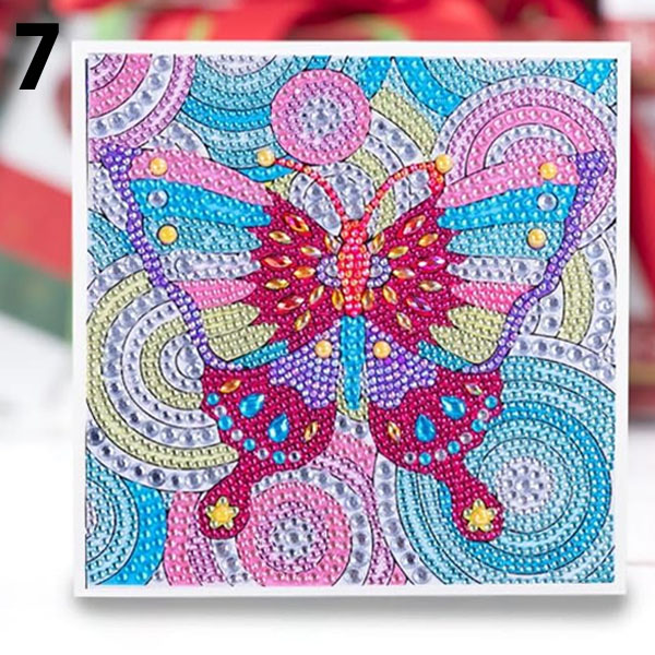 ラインストーンビーズ フル ダイヤモンドアート 刺繍キット 20cm 蝶