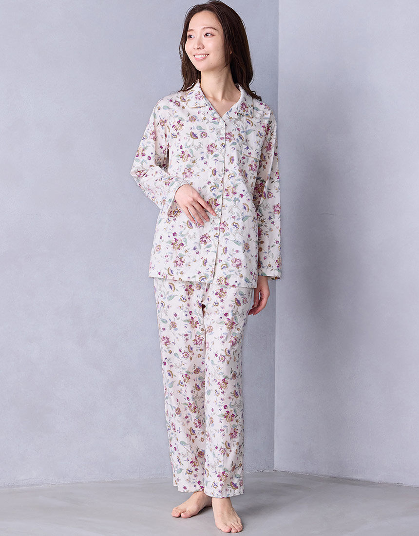 ワコール_リラックス＆スリープ 【綿100％】サテンパジャマ