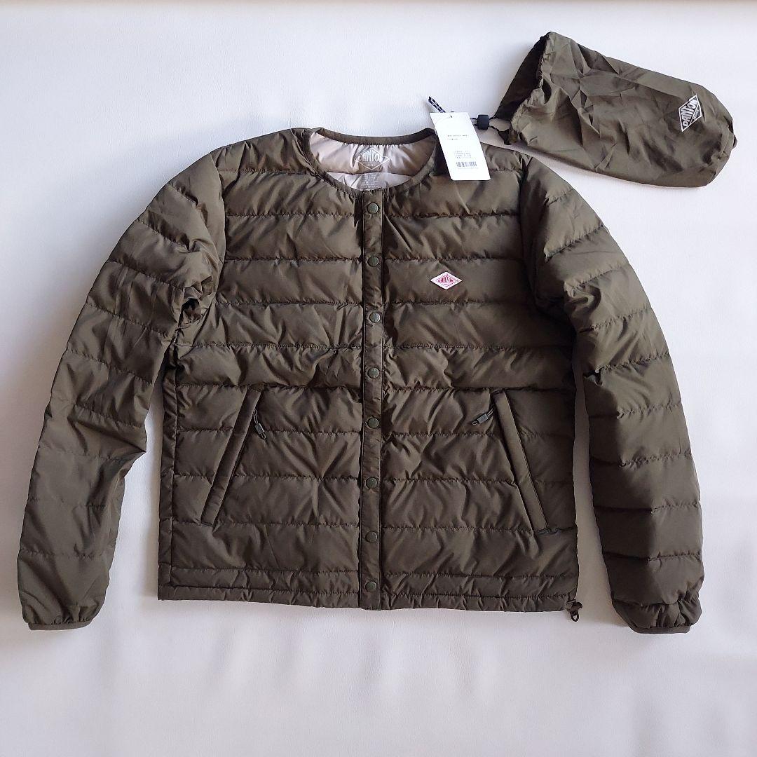 ダントン クルーネックダウン オリーブ Sサイズ