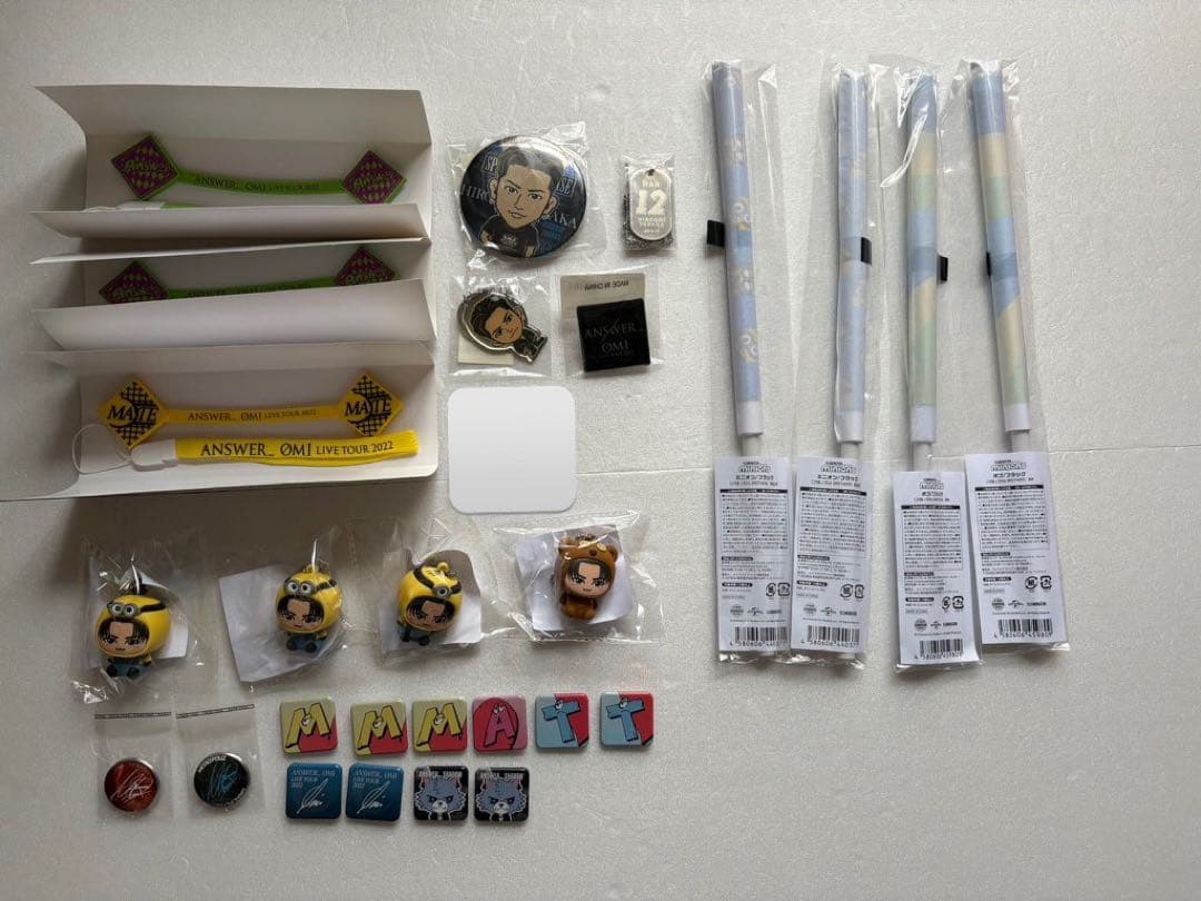 三代目JSB 登坂広臣 ØMI グッズ キーホルダー 缶バッジ 三代目 J Soul brothers OMI 登坂広臣 ライブ会場限定ガチャ 3点セット