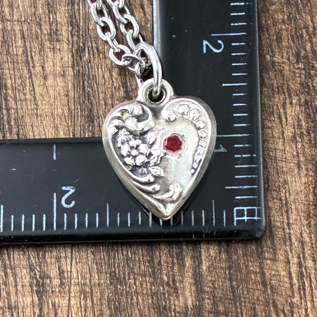 スウィートハートジュエリー勿忘草 レッドストーン シルバー