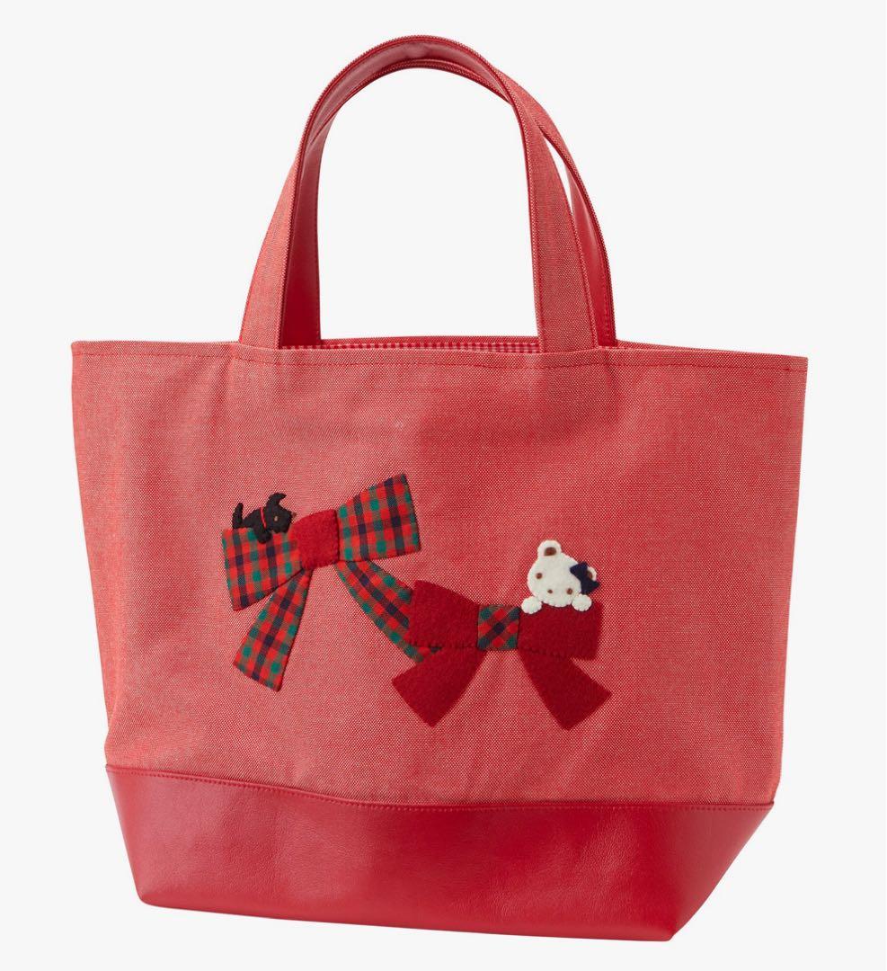 【新品未使用】ファミリア familiar デニムバッグ レッド