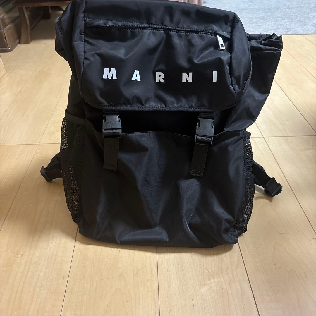 MARNI ブラック リュック 子供用(大人も使えます) 大人もOK！MARNI / マルニ ロゴ バックパック◇国内発送 (MARNI/子供用