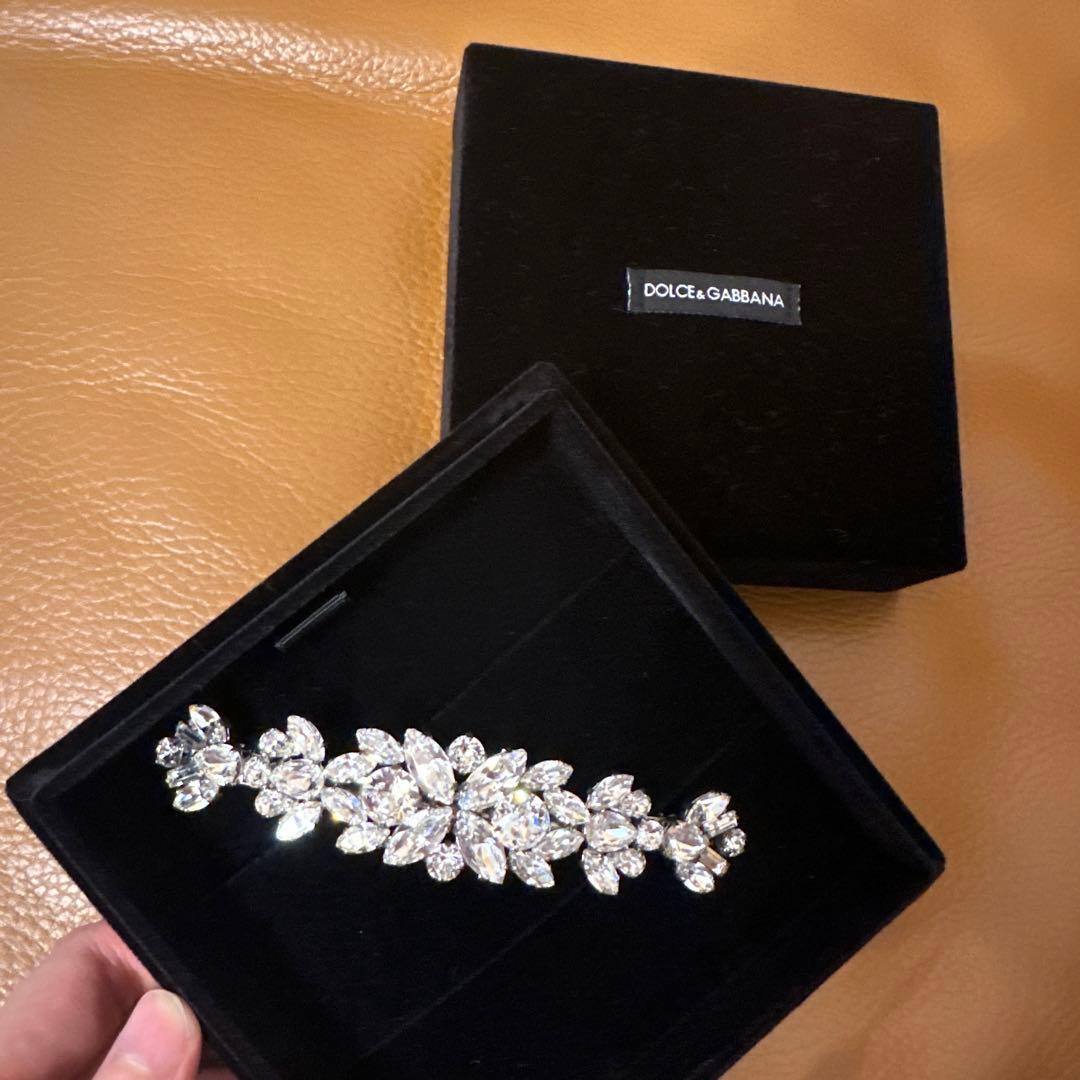 DOLCE&GABBANA ドルガバ ヘアブローチ バレッタ 髪留め 美品 Jewel VOX バレッタ 髪留め リボン パール ヘアアクセサリー 30代 40代