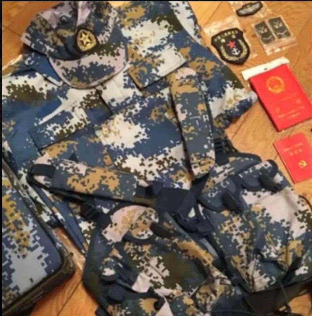 福袋　新品実物中国軍海兵隊07式デジタル海洋迷彩軍用迷彩服装備35点超フルセット