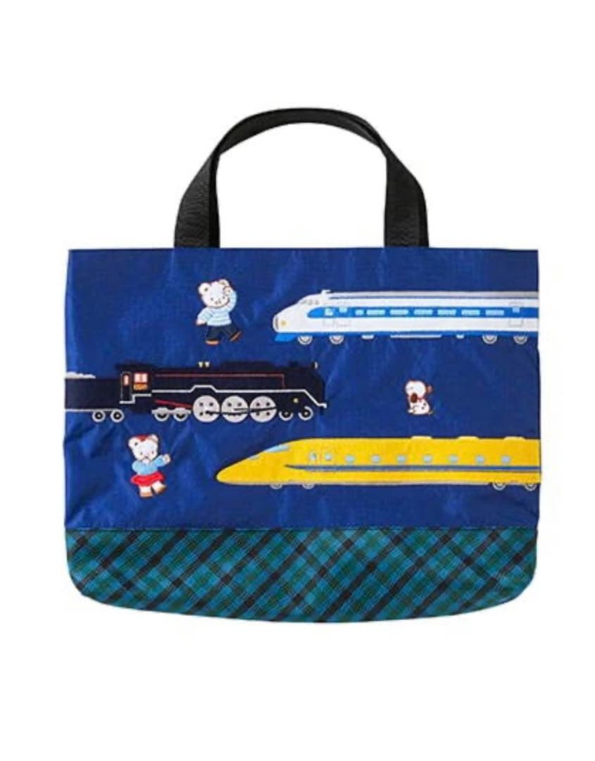 【未使用】familiar　ファミリア　トートバッグ　チェック柄　新幹線　SL