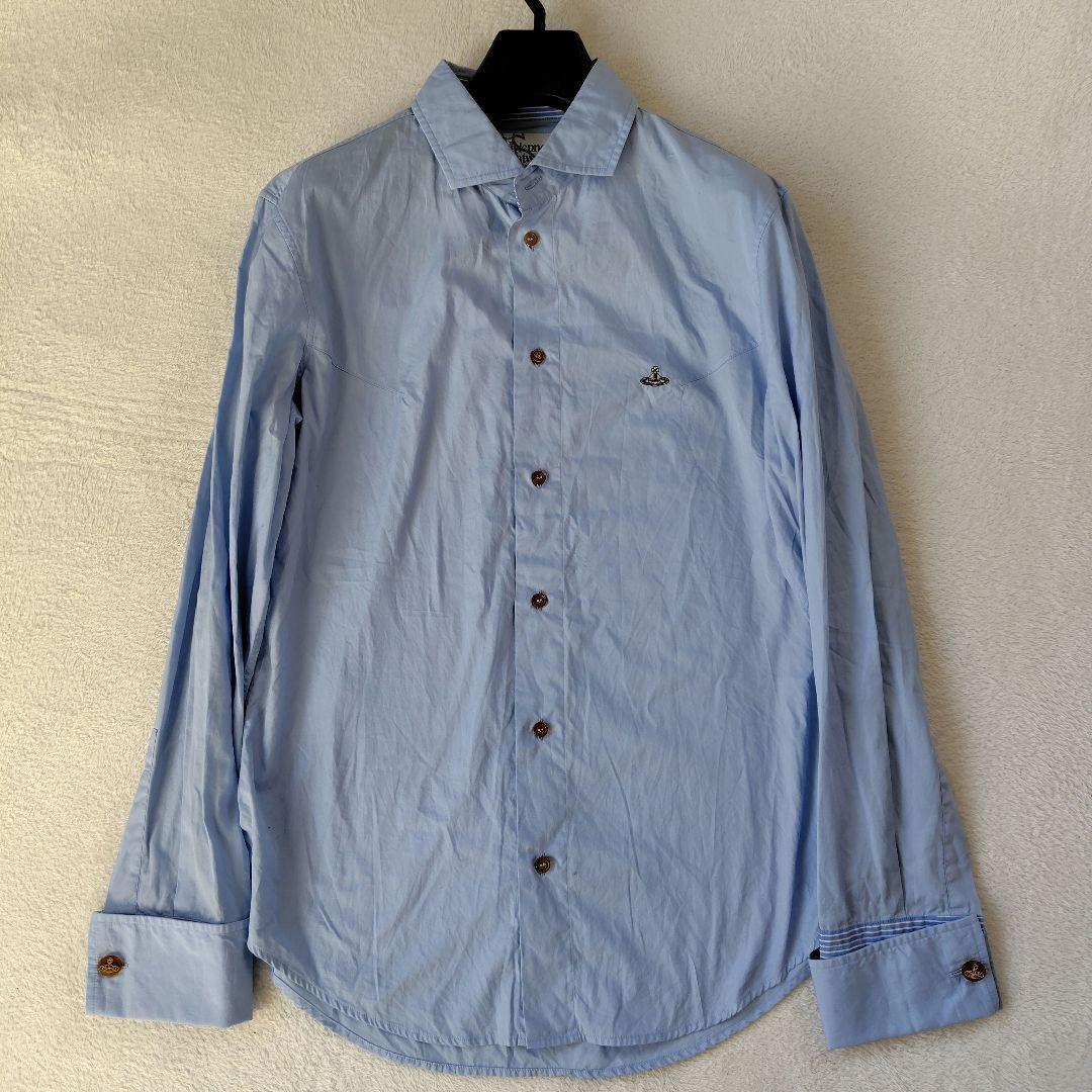 極美品　XL　ヴィヴィアンウエストウッド　シャツ　長袖　オーブ　刺繍　ボーダー