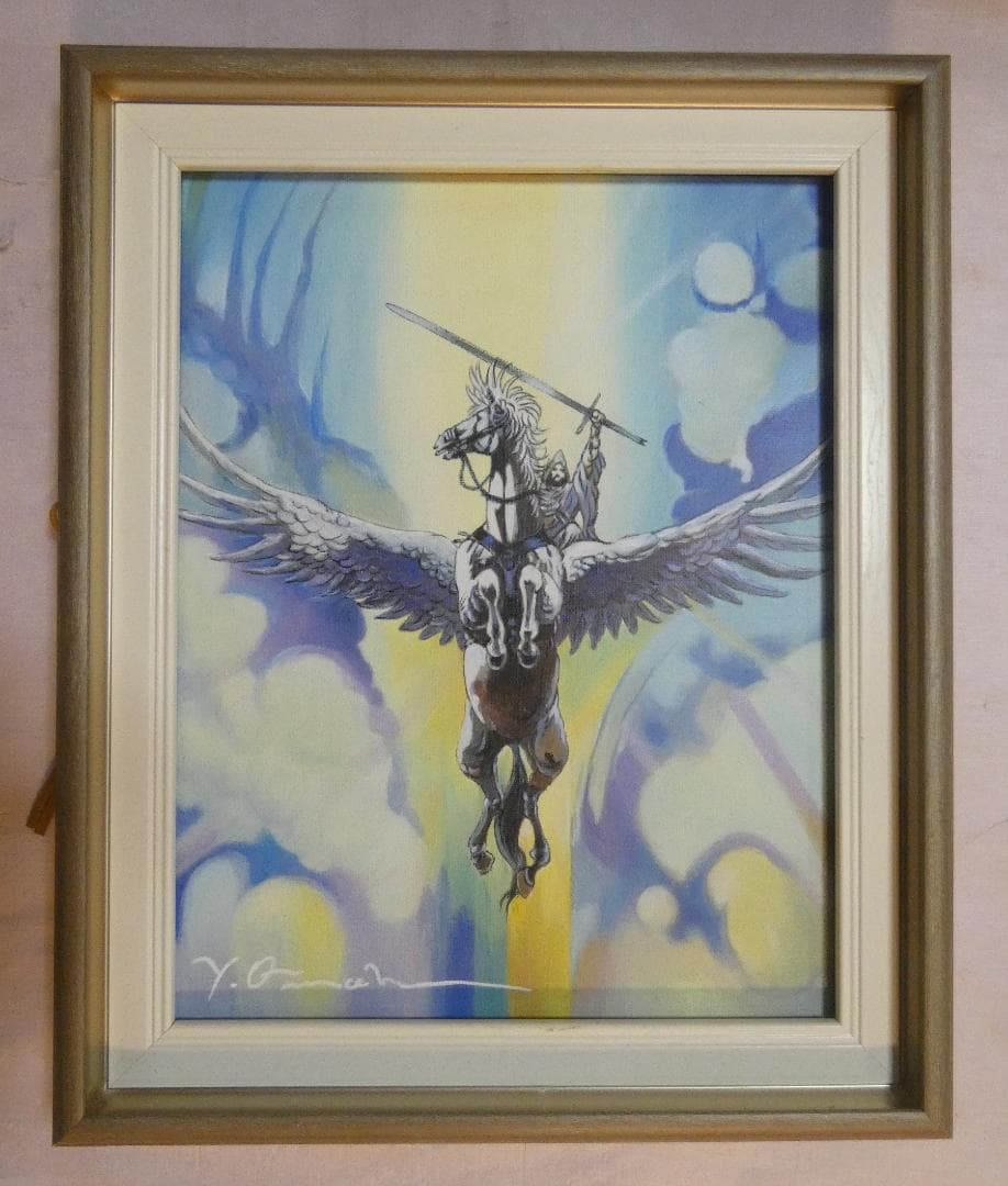 油絵 　天野喜孝「人物」 サインF6サイズ額装済み 肉筆手描き