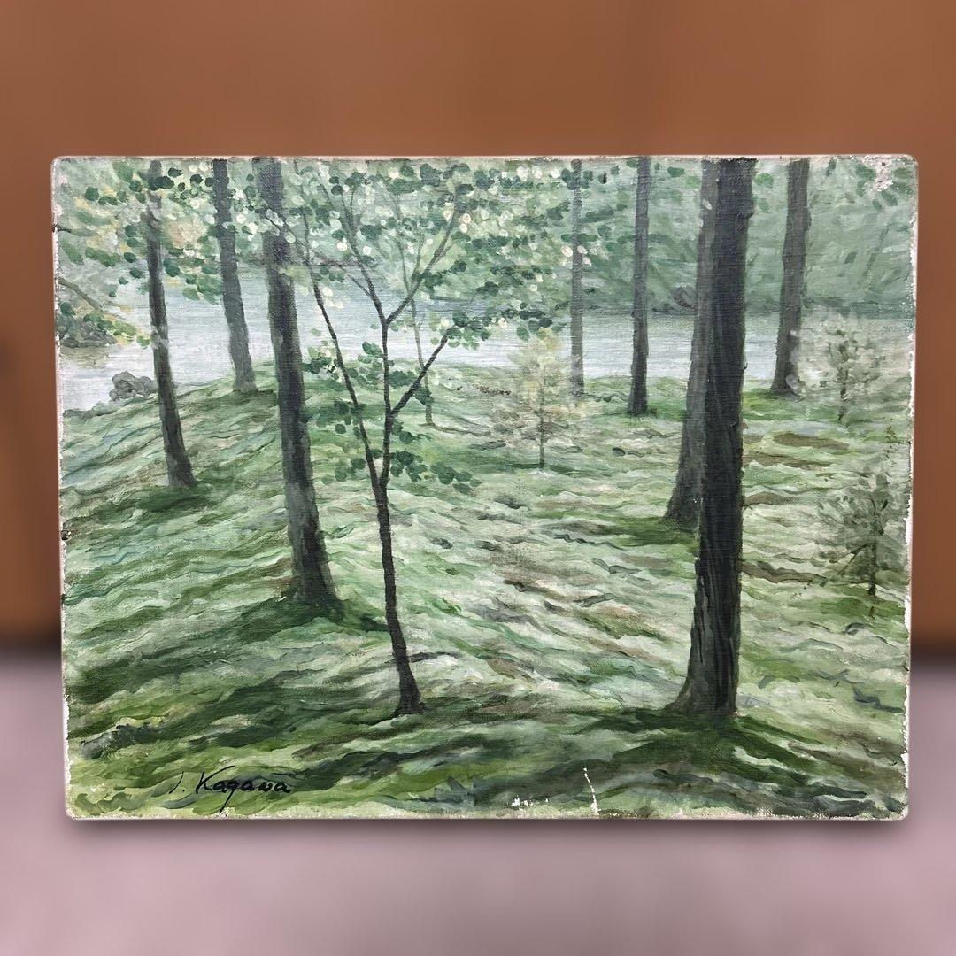 油絵　苔寺　（香川 勇）