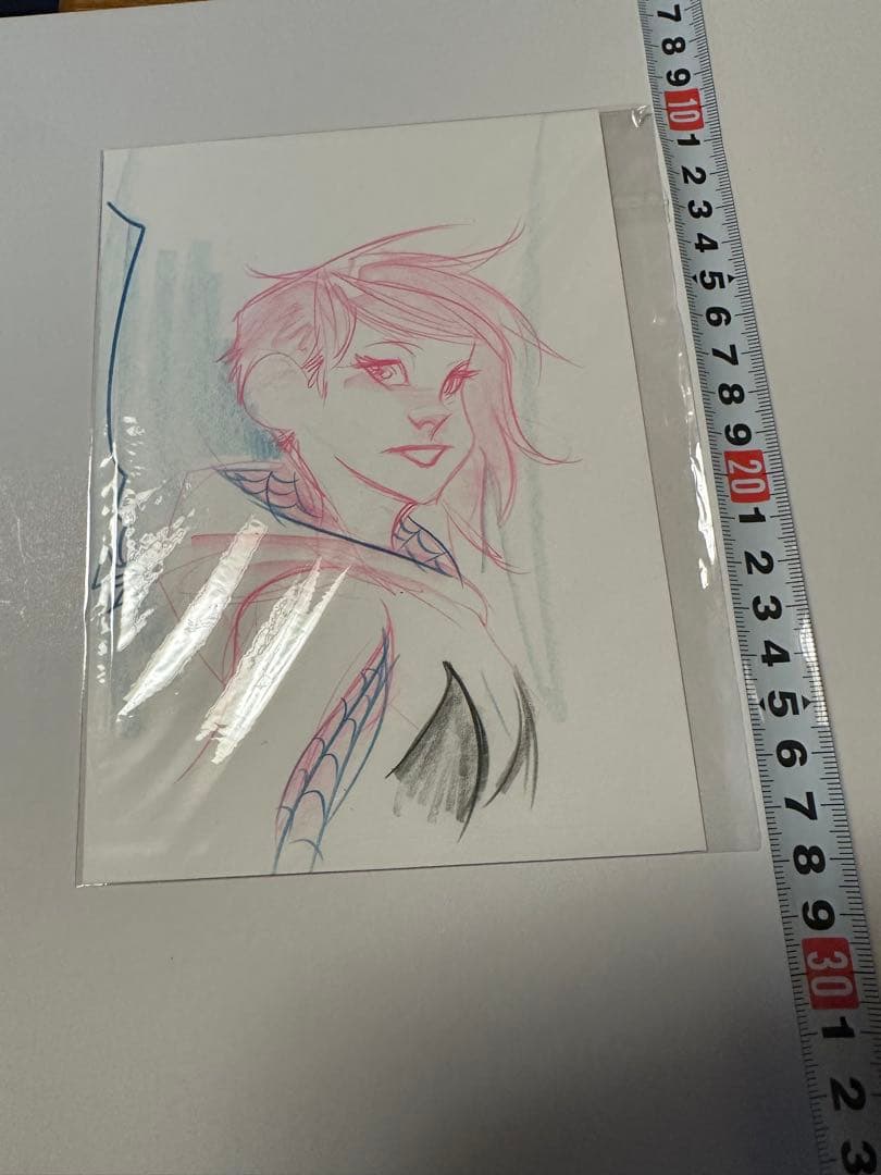 スパイダーグウェン　ダスティングウェン直筆画　サイン入り ☆JAS☆ リヴ・モーガン 直筆サイン入りポートレート(イエロー×ピンク