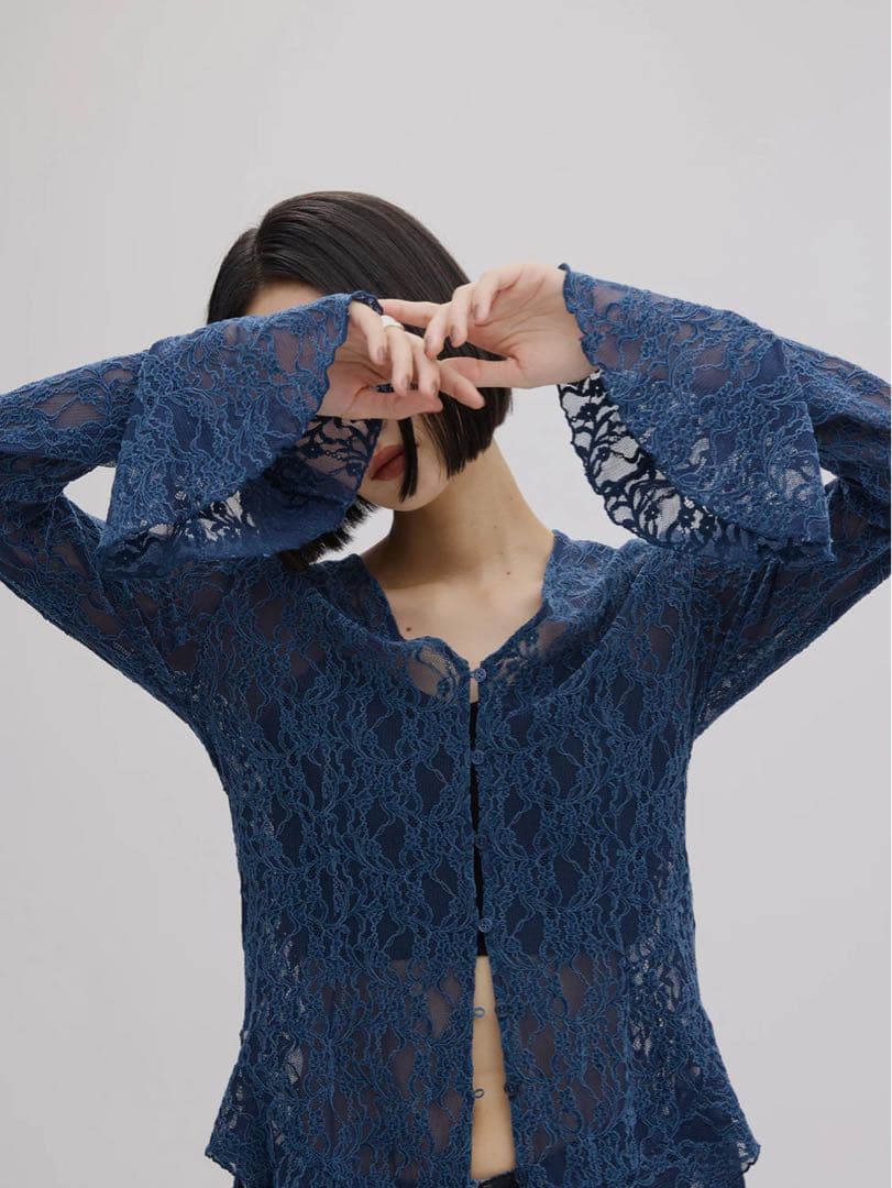 新品AMERI UND 2WAY CUT LACE FRILL TOP レース