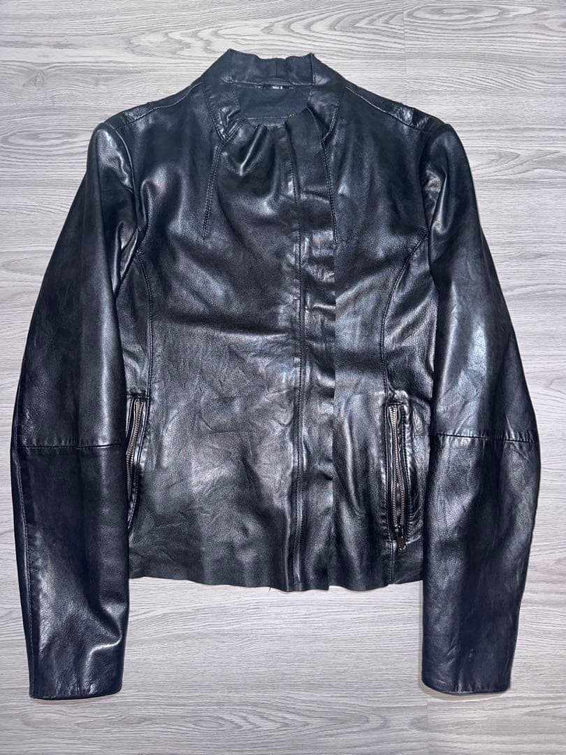 【BOD&CHRISTENSEN】nocollar leather jacket