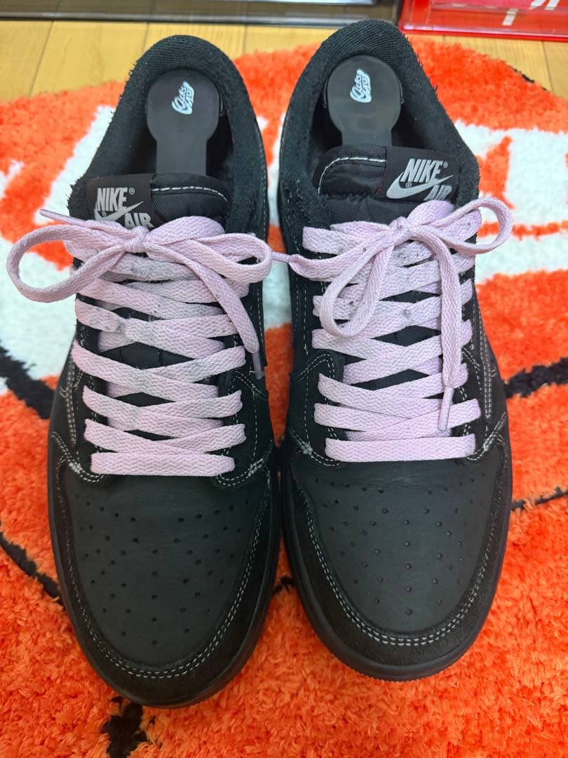 トラヴィススコット×ナイキ AJ1 LOW ブラックファントム 27.5cm