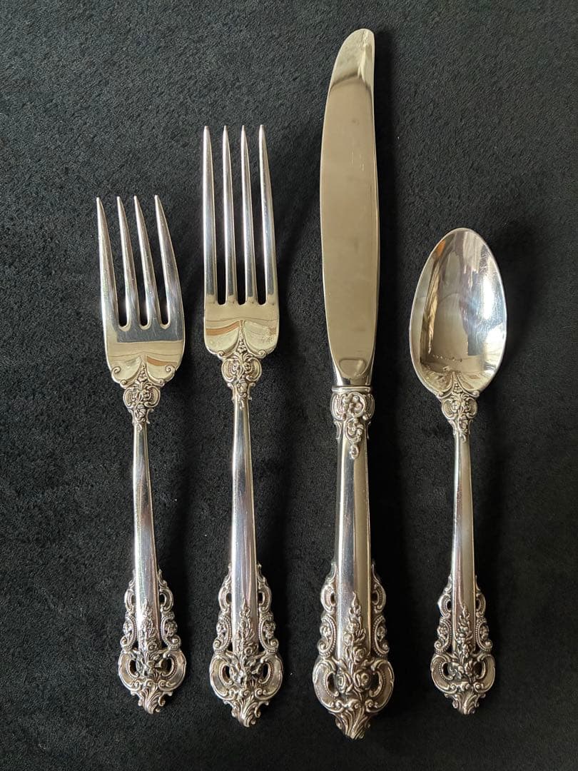 わ*ん様 【グランバロック】スターリングシルバー　カトラリー4本セット　★オーク