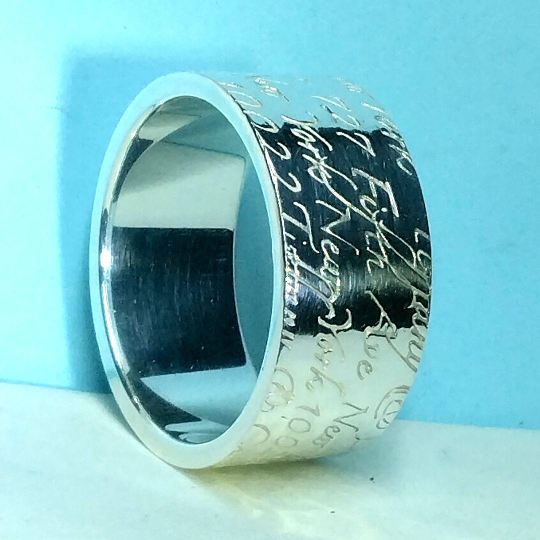 ティファニーノーツワイドリング 22号　新品仕上げ　ほぼ無傷未使用に近い