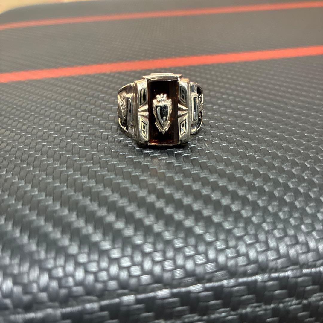 カレッジリング 1968 19号 Vintage USA製1968年ヴィンテージJOSTENS社BM.HIGH SCHOOL赤石カレッジリング