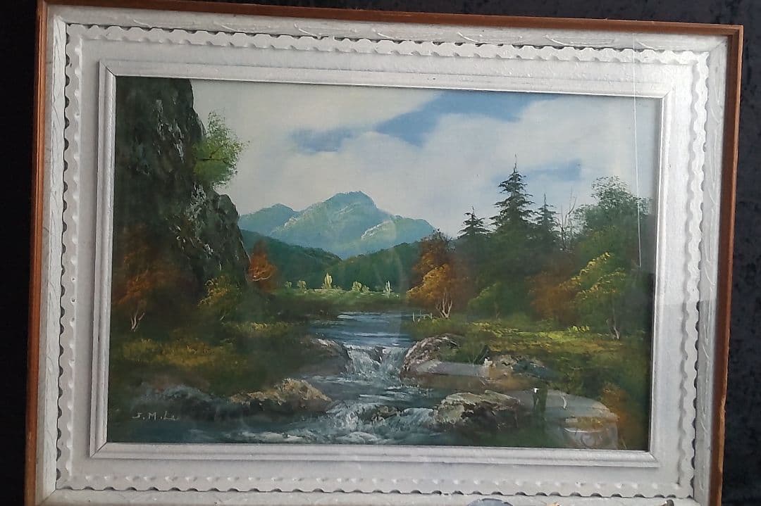 送料無料！昭和50年の大型油絵作品