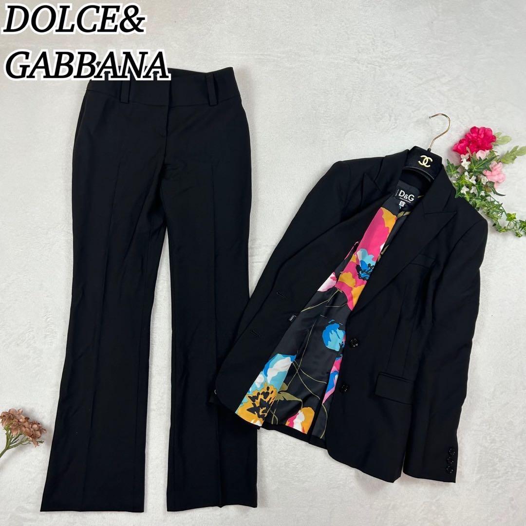 J577 美品 M ドルチェアンドガッバーナ スーツ上下 ブラック レディース